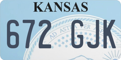 KS license plate 672GJK