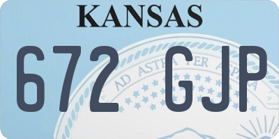 KS license plate 672GJP