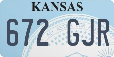 KS license plate 672GJR