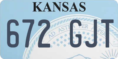 KS license plate 672GJT