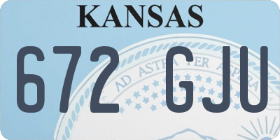 KS license plate 672GJU