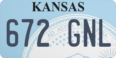 KS license plate 672GNL