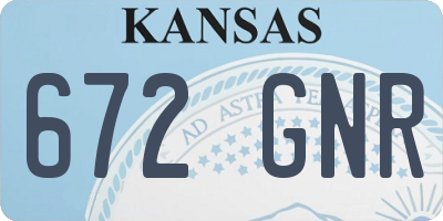 KS license plate 672GNR