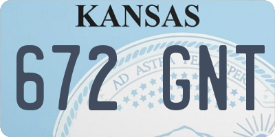 KS license plate 672GNT