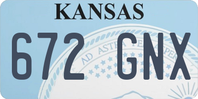 KS license plate 672GNX