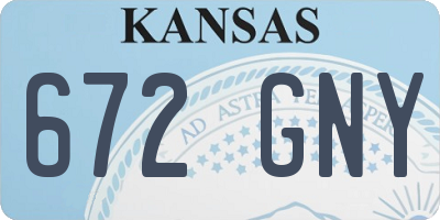 KS license plate 672GNY