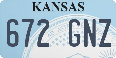 KS license plate 672GNZ
