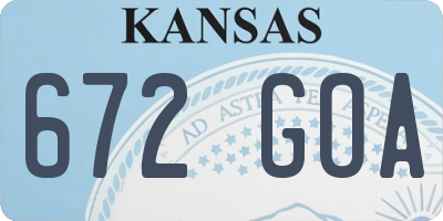 KS license plate 672GOA