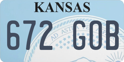 KS license plate 672GOB