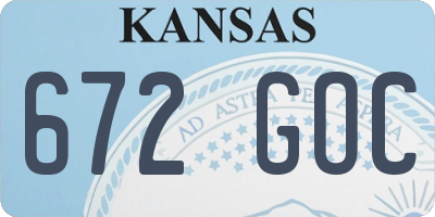 KS license plate 672GOC