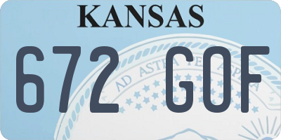 KS license plate 672GOF