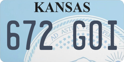 KS license plate 672GOI