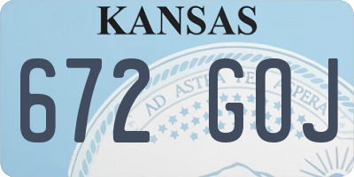 KS license plate 672GOJ