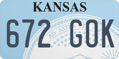 KS license plate 672GOK