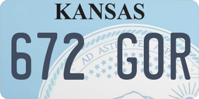 KS license plate 672GOR