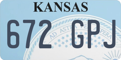 KS license plate 672GPJ