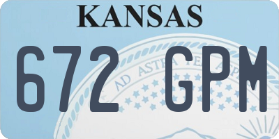KS license plate 672GPM