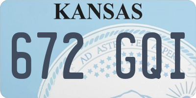 KS license plate 672GQI