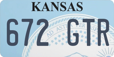 KS license plate 672GTR