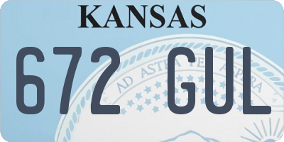 KS license plate 672GUL