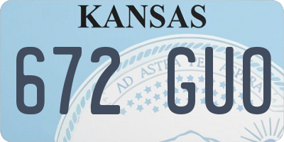 KS license plate 672GUO