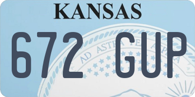 KS license plate 672GUP