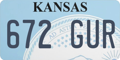 KS license plate 672GUR