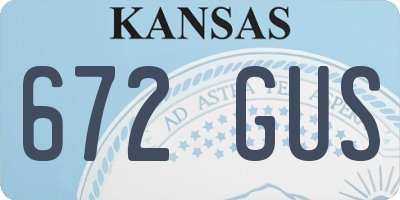 KS license plate 672GUS