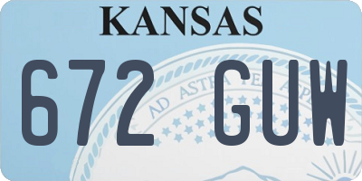 KS license plate 672GUW