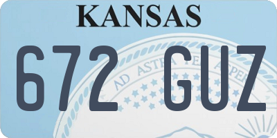 KS license plate 672GUZ