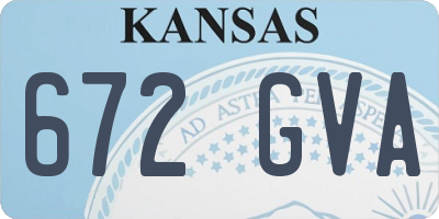 KS license plate 672GVA