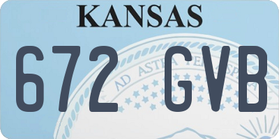 KS license plate 672GVB