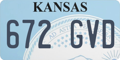 KS license plate 672GVD