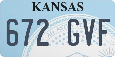 KS license plate 672GVF