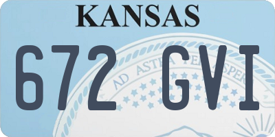 KS license plate 672GVI