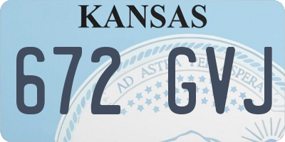 KS license plate 672GVJ