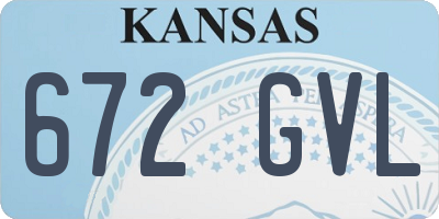KS license plate 672GVL
