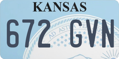 KS license plate 672GVN