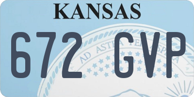 KS license plate 672GVP