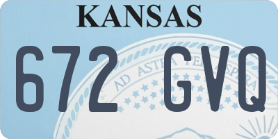 KS license plate 672GVQ