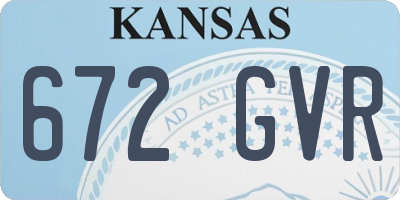 KS license plate 672GVR