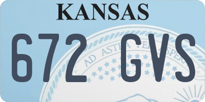 KS license plate 672GVS