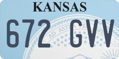 KS license plate 672GVV