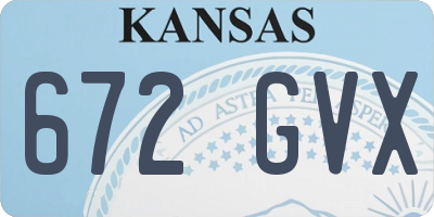KS license plate 672GVX
