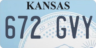 KS license plate 672GVY
