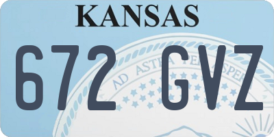 KS license plate 672GVZ