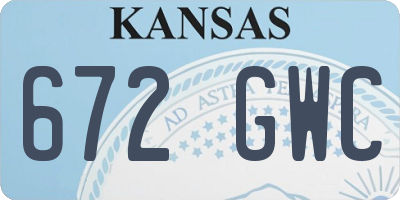 KS license plate 672GWC