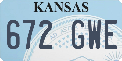 KS license plate 672GWE