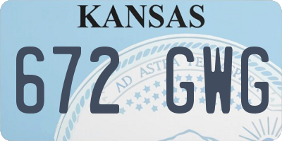 KS license plate 672GWG