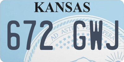 KS license plate 672GWJ